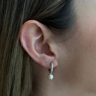 RADIANT SILVER PEARL HUGGIES - ARETES - Malandra Jewelry - TA1795