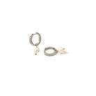 RADIANT SILVER PEARL HUGGIES - ARETES - Malandra Jewelry - TA1795