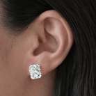 RADIANT SILVER SQUARE EARRINGS - ARETES - Malandra Jewelry - ZWA119.P-QX07000Y