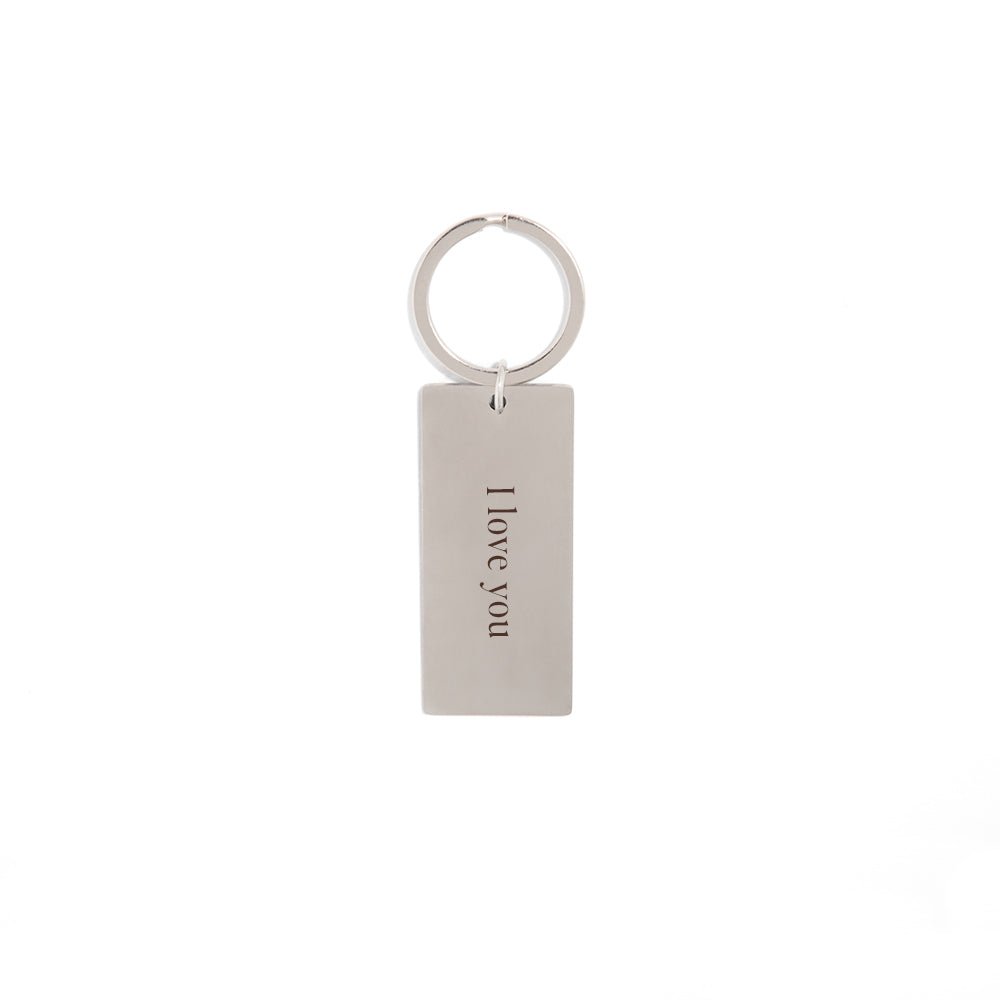 RECTANGULAR CUSTOM SILVER CHAIN - LLAVEROS - Malandra Jewelry - ESYK16.P