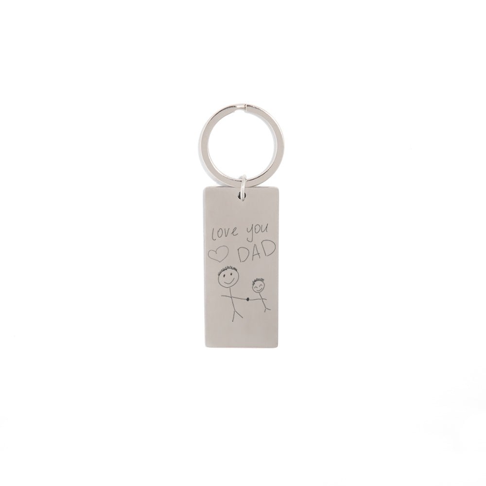 RECTANGULAR CUSTOM SILVER CHAIN - LLAVEROS - Malandra Jewelry - ESYK16.P