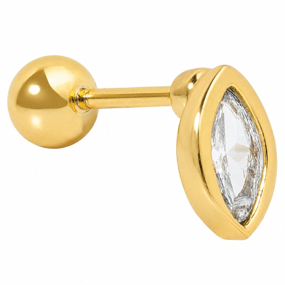 REGAL MARQUISE GOLD PIERCING - ARETES - Malandra Jewelry - ZTA25-EGD1351