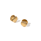 RIBBED ROUND EARRINGS - ARETES - Malandra Jewelry - EUWA227 - JDE0102017
