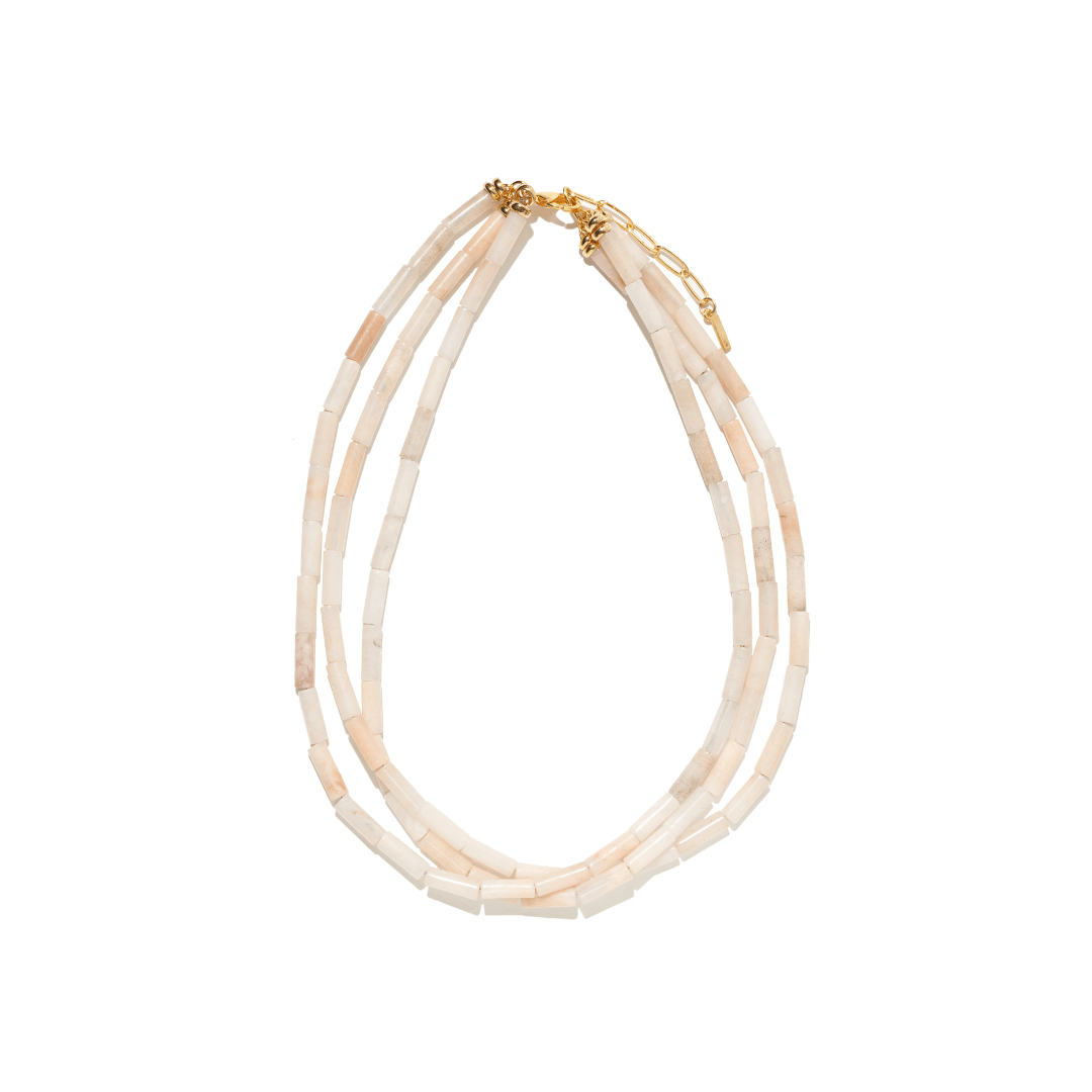 ROSE AVENTURINE TERRA NECKLACE - COLLARES - Malandra Jewelry - TC2123