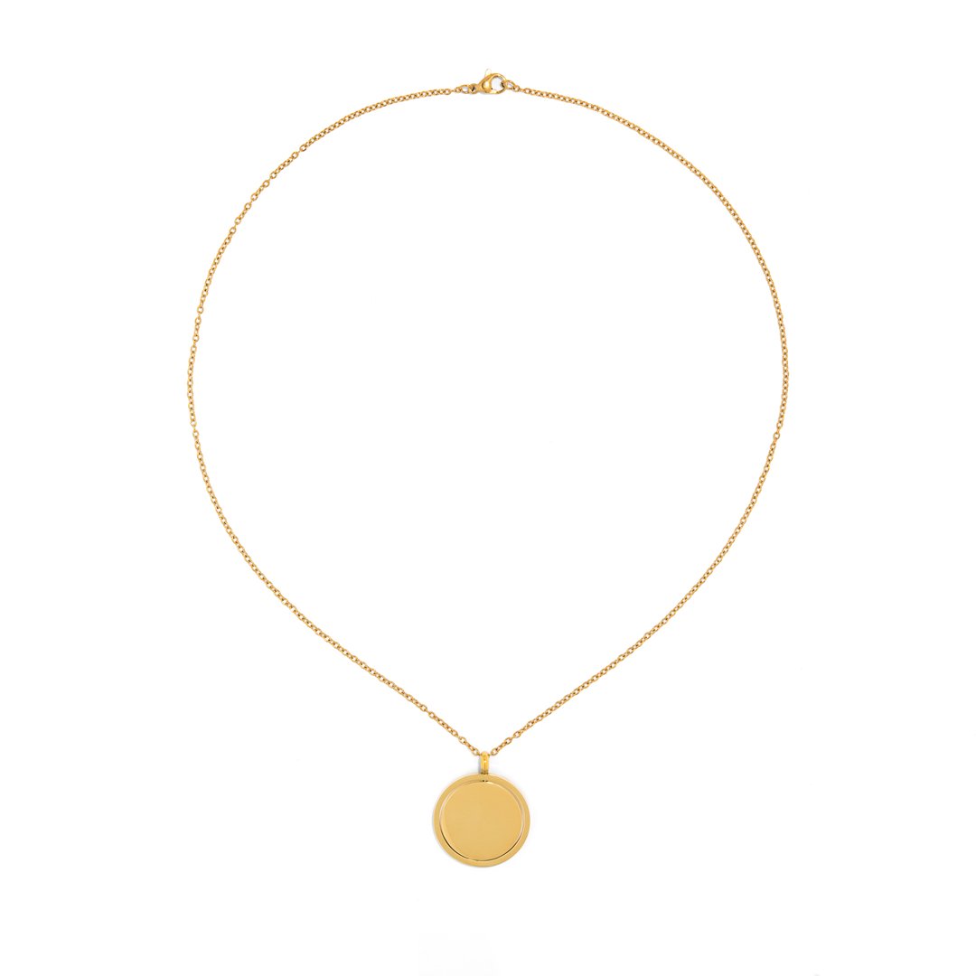 ROUND CHARM CUSTOM NECKLACE - COLLARES GRABADOS - Malandra Jewelry - ESYC5