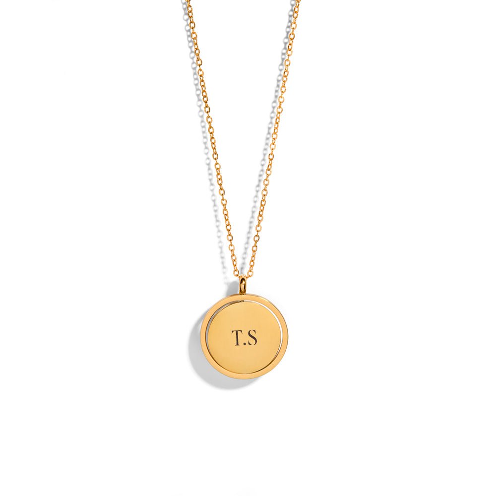 ROUND CHARM CUSTOM NECKLACE - COLLARES GRABADOS - Malandra Jewelry - ESYC5