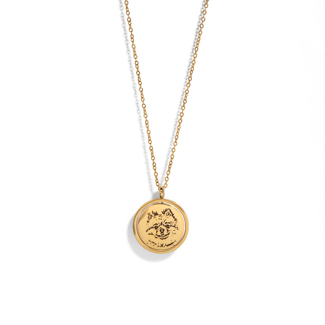 ROUND CHARM IMAGE NECKLACE - COLLARES GRABADOS - Malandra Jewelry - ESYC5