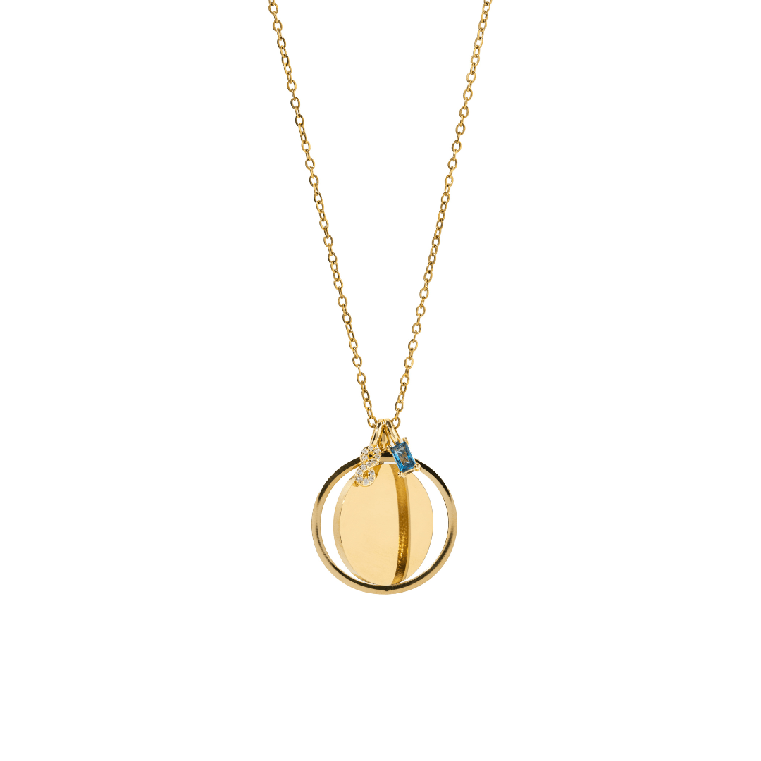 ROUND CHARM IMAGE NECKLACE - COLLARES GRABADOS - Malandra Jewelry - ESYC5