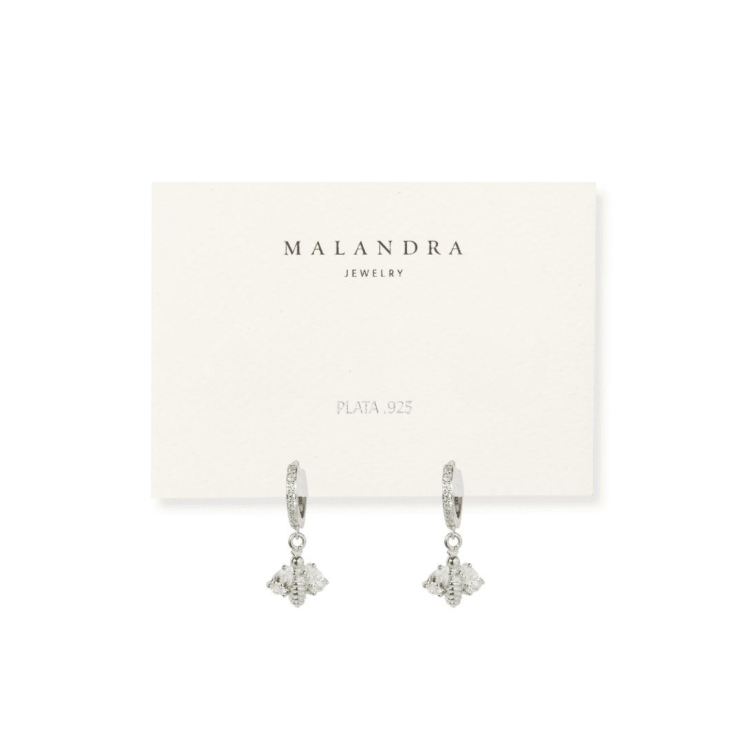 ROYAL BEE SILVER HOOPS - ARETES - Malandra Jewelry - FBA463-1EAR0026-RR
