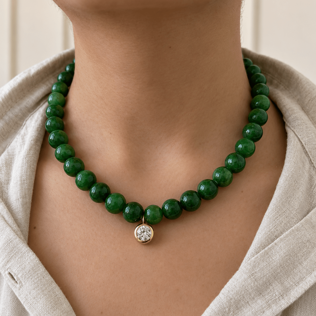 Royal Jade Gaia Necklace - COLLARES - Malandra Jewelry - TC2679