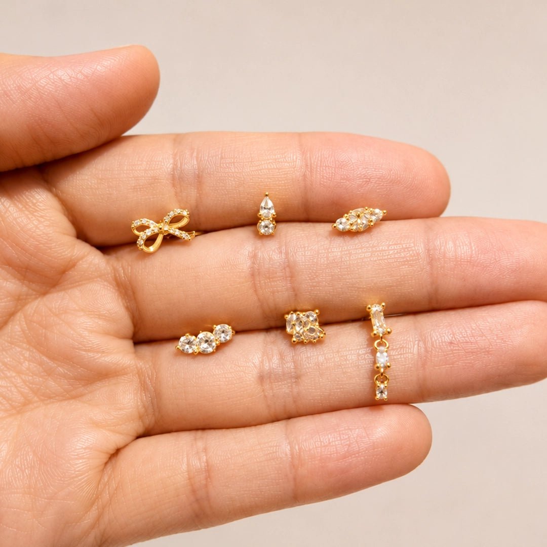 ROYAL MARQUISE GOLD PIERCING - ARETES - Malandra Jewelry - ZTA33-EGD1831