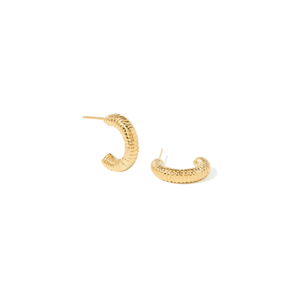 RUGGED CURVE GOLDEN HOOPS - ARETES - Malandra Jewelry - VCA259-3146