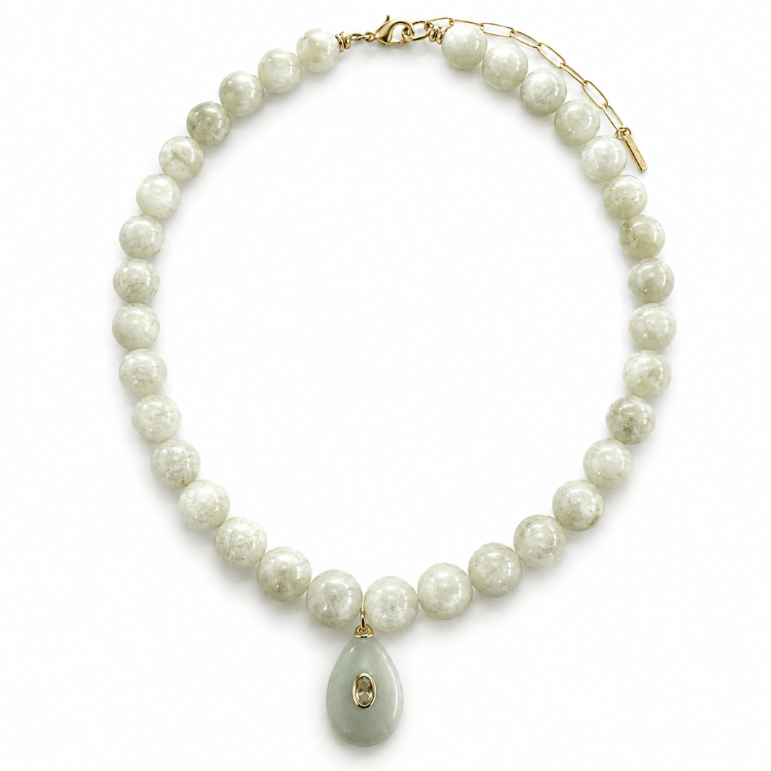 Sage Jade Gaia Necklace - COLLARES - Malandra Jewelry - TC2620