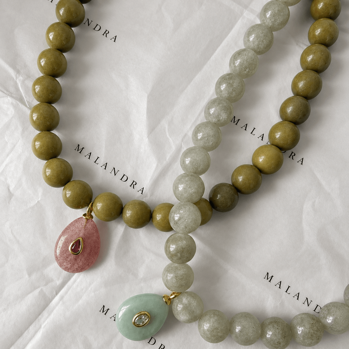 Sage Jade Gaia Necklace - COLLARES - Malandra Jewelry - TC2620