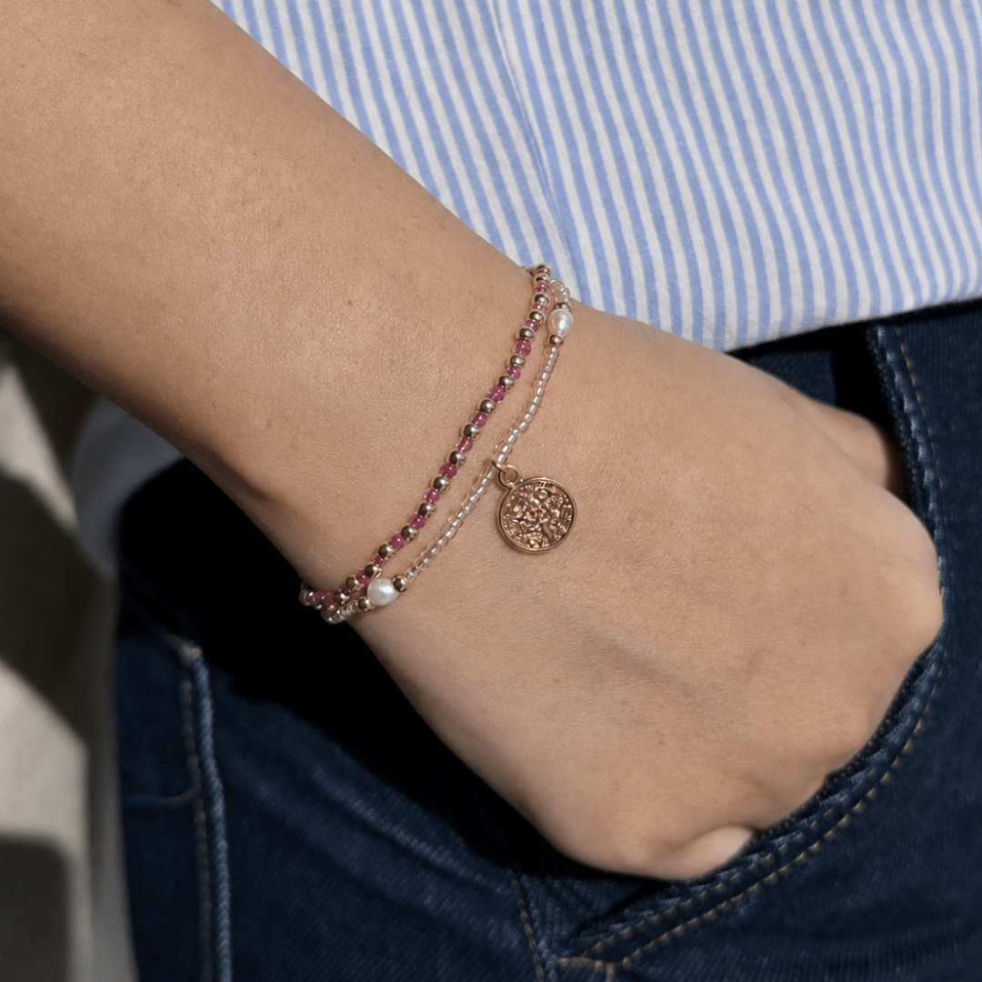 Saint Benedict Blush Pearl Bracelet - PULSERAS - Malandra Jewelry - TP2469
