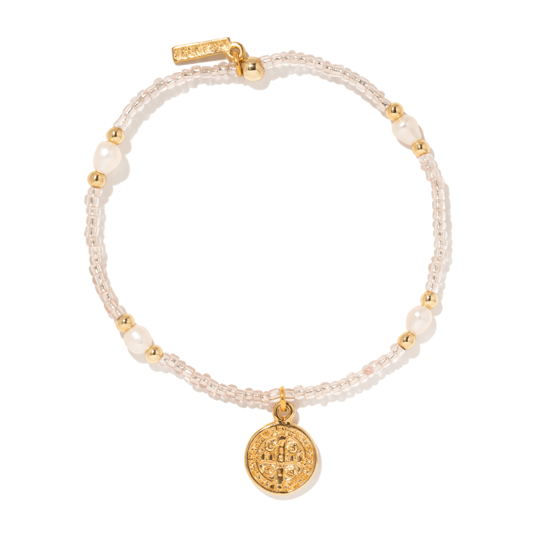 Saint Benedict Blush Pearl Bracelet - PULSERAS - Malandra Jewelry - TP2469