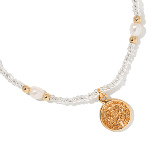 Saint Benedict Crystal Pearl Bracelet - PULSERAS - Malandra Jewelry - TP2468