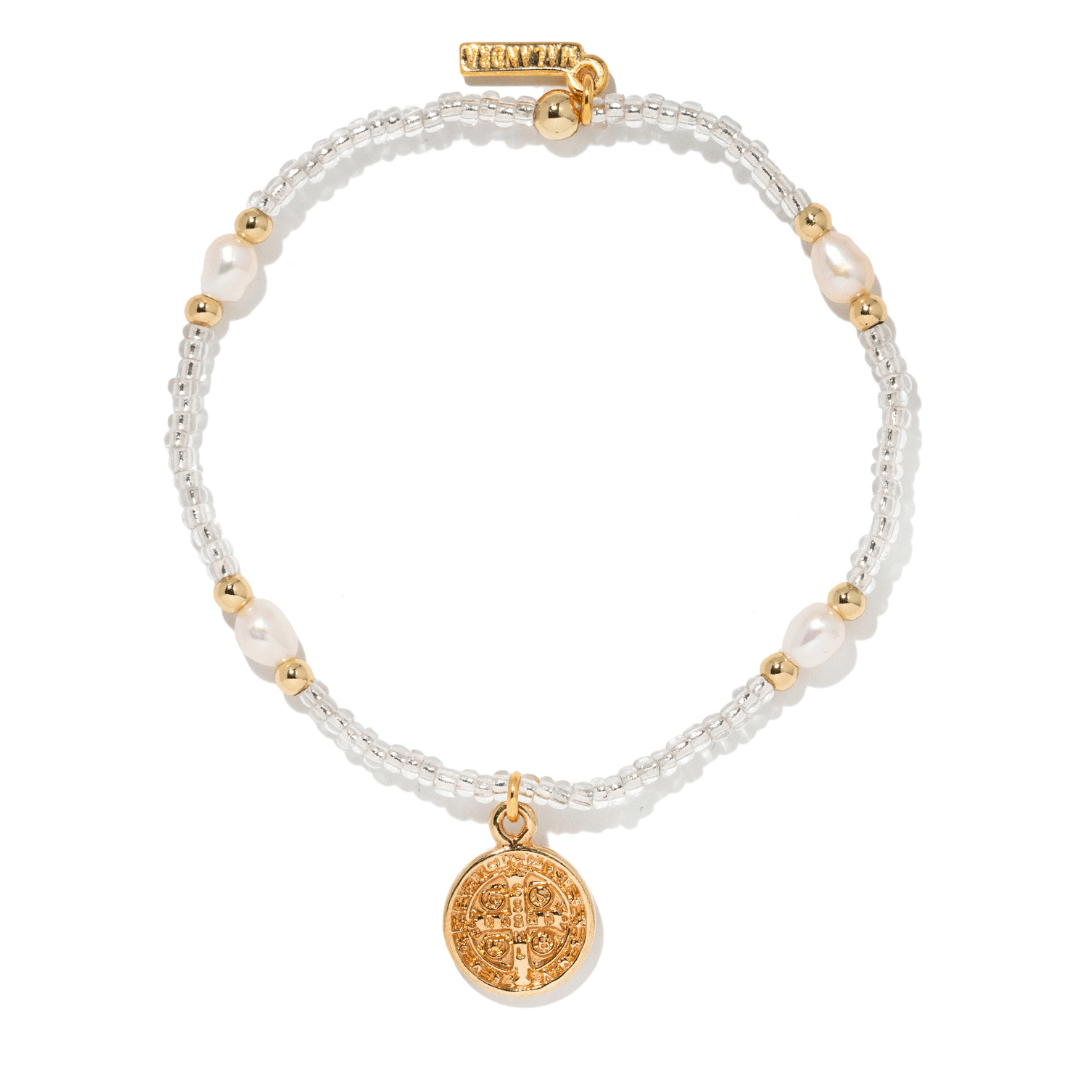 Saint Benedict Crystal Pearl Bracelet - PULSERAS - Malandra Jewelry - TP2468