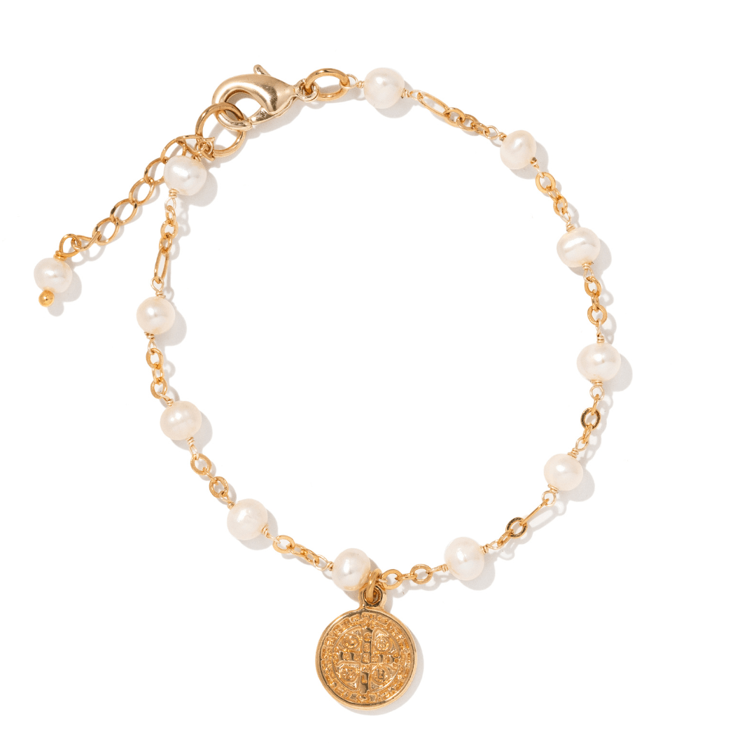 Saint Benedict Pearl Bracelet - PULSERAS - Malandra Jewelry - TP2589