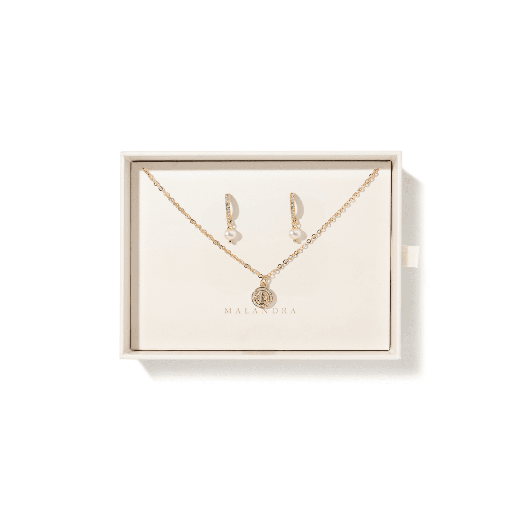 SAN BENITO PEARL GIFT SET - SETS DE REGALO - Malandra Jewelry - SET169 TA2165/FBC178