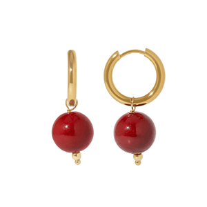 Scarlet Jade Hoops - ARETES - Malandra Jewelry - TA2741