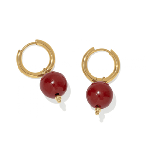 Scarlet Jade Hoops - ARETES - Malandra Jewelry - TA2741