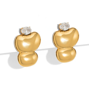 SCULPTED GLEAM EARRINGS - ARETES - Malandra Jewelry - EUWA350-JDE0111125