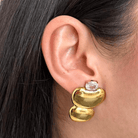 SCULPTED GLEAM EARRINGS - ARETES - Malandra Jewelry - EUWA350-JDE0111125