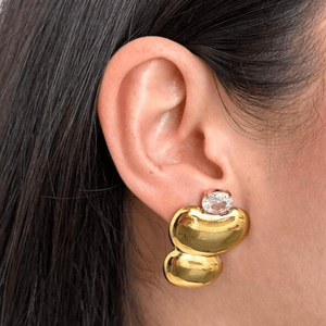 SCULPTED GLEAM EARRINGS - ARETES - Malandra Jewelry - EUWA350-JDE0111125