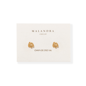 SCULPTED GOLD FISH STUDS - ARETES - Malandra Jewelry - VCA294-4033
