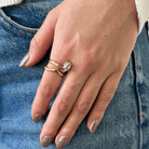 SCULPTED HALO RING - ANILLOS - Malandra Jewelry - EUWR354-JDR0310007