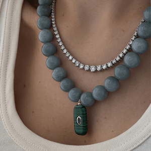 SEAFOAM JADE GAIA NECKLACE - COLLARES - Malandra Jewelry - TC2435