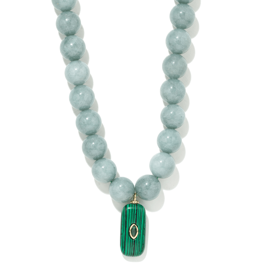SEAFOAM JADE GAIA NECKLACE - COLLARES - Malandra Jewelry - TC2435