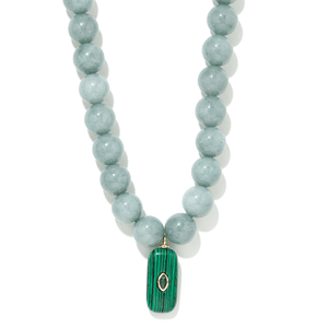 SEAFOAM JADE GAIA NECKLACE - COLLARES - Malandra Jewelry - TC2435