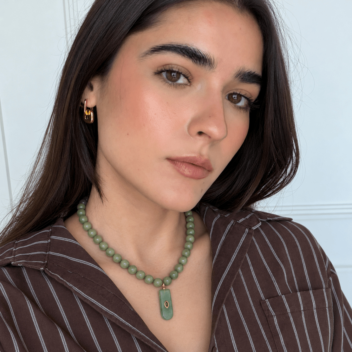 Seaglass Jade Gaia Necklace - COLLARES - Malandra Jewelry - TC2782