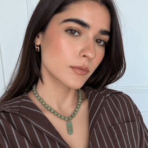 Seaglass Jade Gaia Necklace - COLLARES - Malandra Jewelry - TC2782