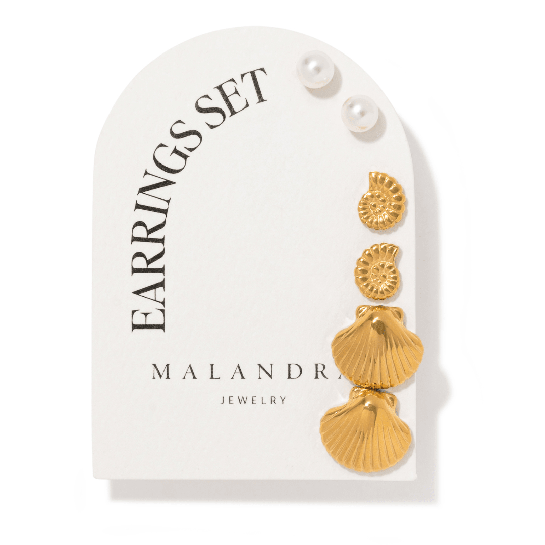 SEASHELL STORY EARRING SET - ARETES - Malandra Jewelry - EUWA563-JDE0303009