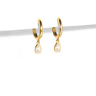 SERENA CRYSTAL DROP HUGGIES - ARETEES - Malandra Jewelry - EAWA70 - MME0131 - 1 opal