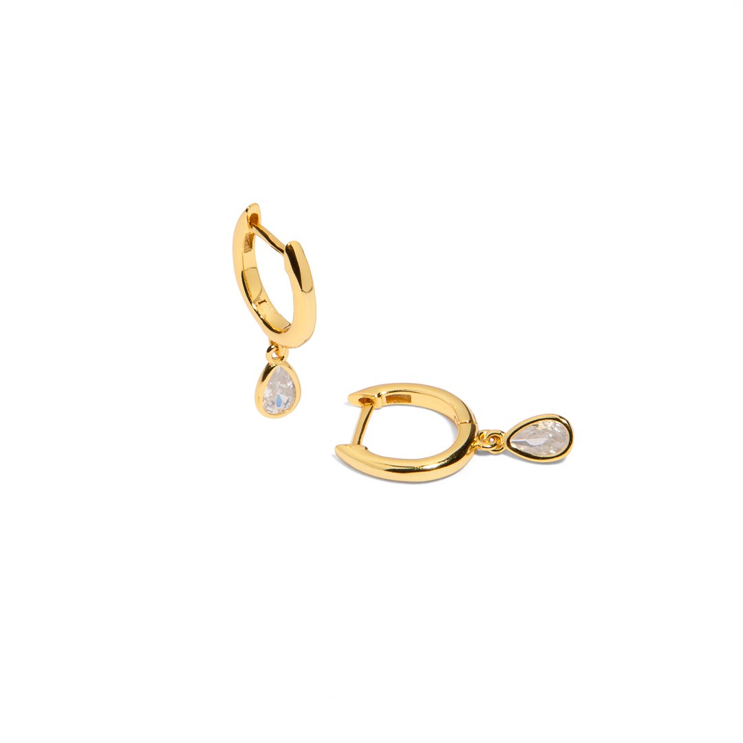 SERENA CRYSTAL DROP HUGGIES - ARETEES - Malandra Jewelry - EAWA70 - MME0131 - 1 opal