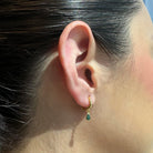 SERENA EMERALD DROP HUGGIES - ARETES - Malandra Jewelry - EAWA55 - MME0131 - 2