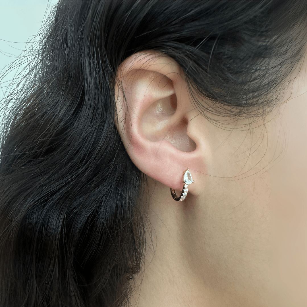 SERENA GOLDEN DROP HOOPS - ARERTES - Malandra Jewelry - ERA128 - G60204311450C