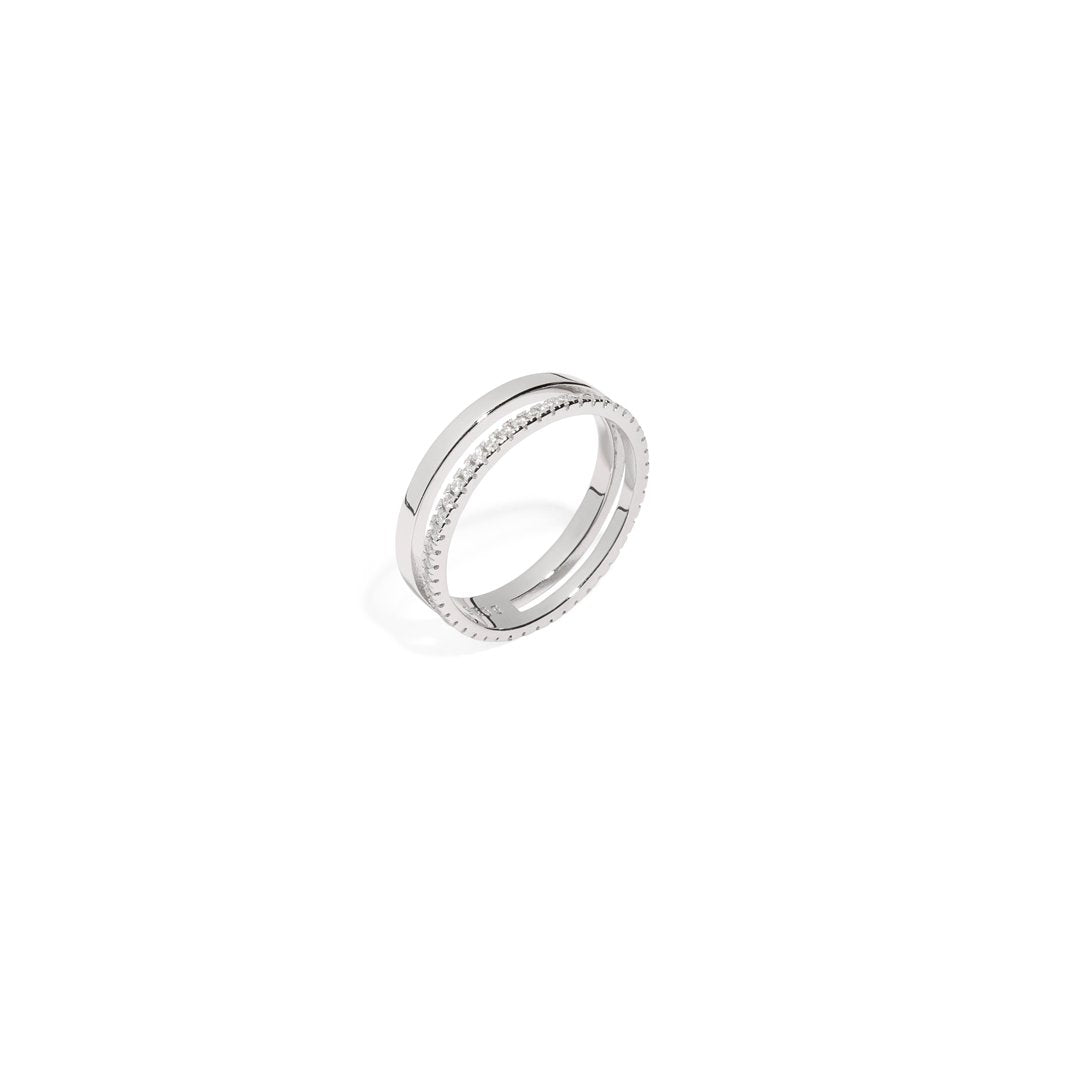 SERENA PLAIN & SPARK SILVER RING - ANILLOS - Malandra Jewelry - EAWR74.6 - M230828001586