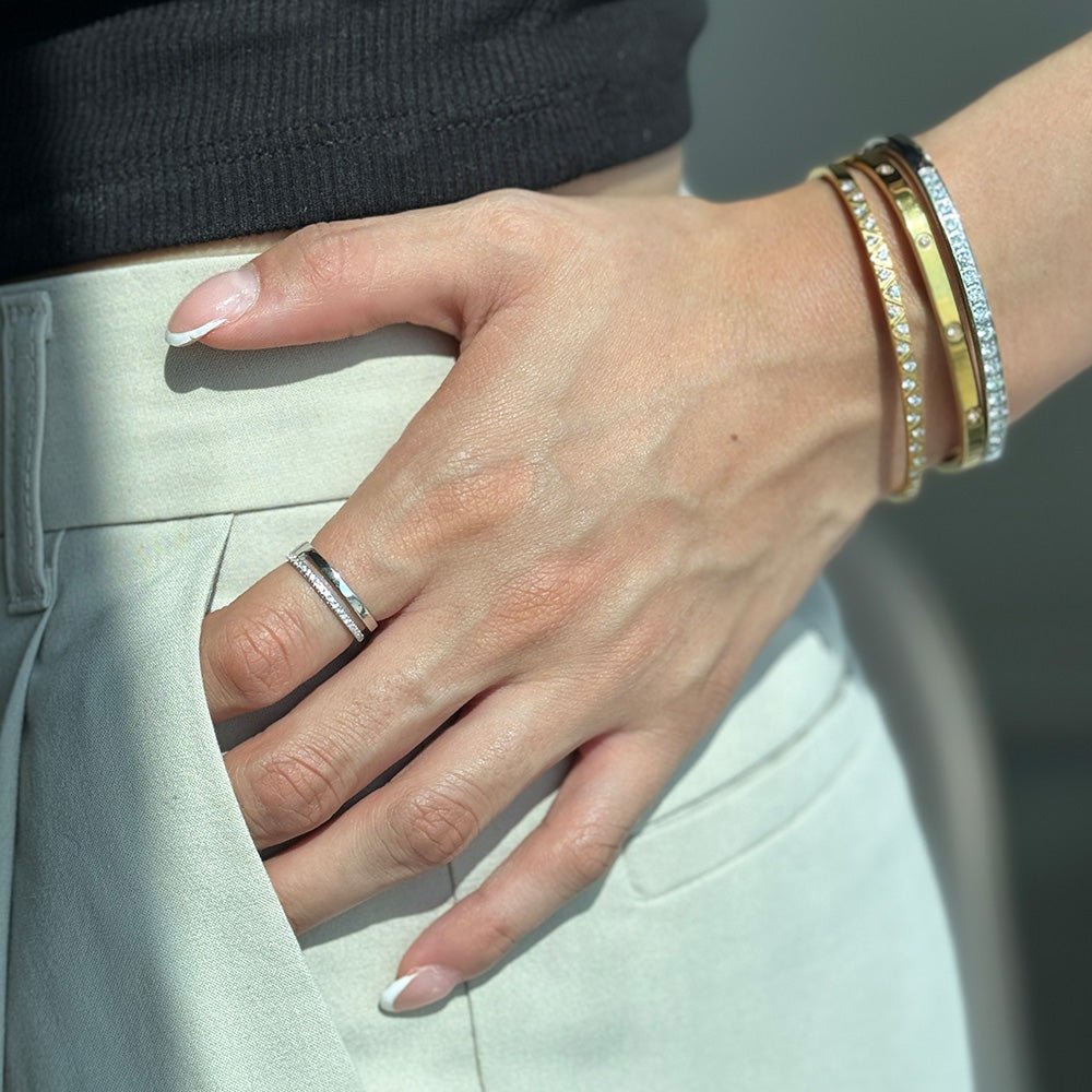 SERENA PLAIN & SPARK SILVER RING - ANILLOS - Malandra Jewelry - EAWR74.6 - M230828001586