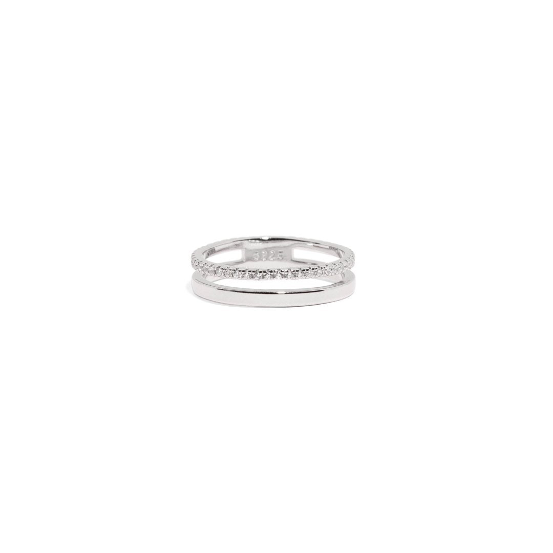 SERENA PLAIN & SPARK SILVER RING - ANILLOS - Malandra Jewelry - EAWR74.6 - M230828001586