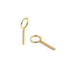 SERENA SPARK LINE HUGGIES - ARETES - Malandra Jewelry - EAWA40-AAE008