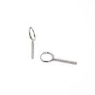SERENA SPARK LINE SILVER HUGGIES - ARETES - Malandra Jewelry - EAWA40.P - AAE008 - 1