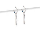 SERENA SPARK LINE SILVER HUGGIES - ARETES - Malandra Jewelry - EAWA40.P - AAE008 - 1
