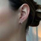 SERENA SPARK SILVER HUGGIES SET - ARETES - Malandra Jewelry - ERA65-60204830900A/60204820085A