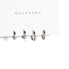 SERENA SPARK SILVER HUGGIES SET - ARETES - Malandra Jewelry - ERA65-60204830900A/60204820085A