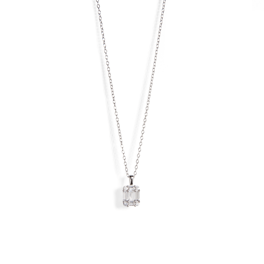 SERENA SQUARED SILVER NECKLACE - COLLARES - Malandra Jewelry - ERC37.P - 60305481722A